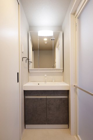 洗面設備　写真は別のお部屋です。現況優先ください。