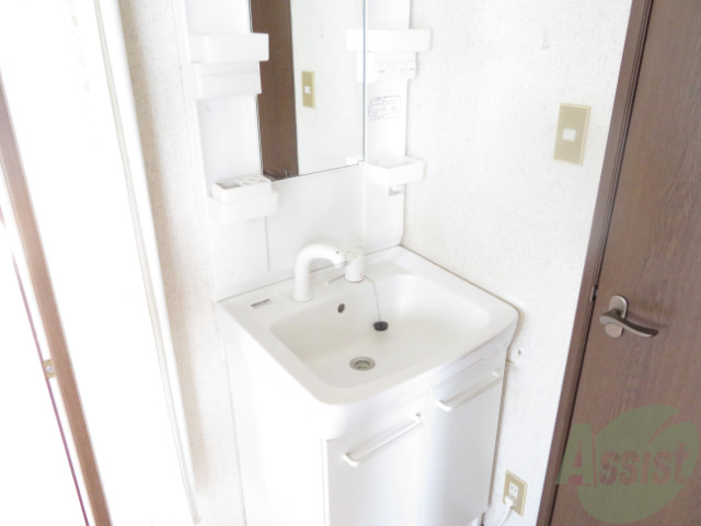 洗面設備　洗面台にシャワーが付いてますのでここで髪の毛のセット出来ます