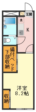 ＪＲ常磐線 金町駅 バス乗車時間：13分 最寄りバス停で下車 徒歩5分 2階建 築23年の間取り写真