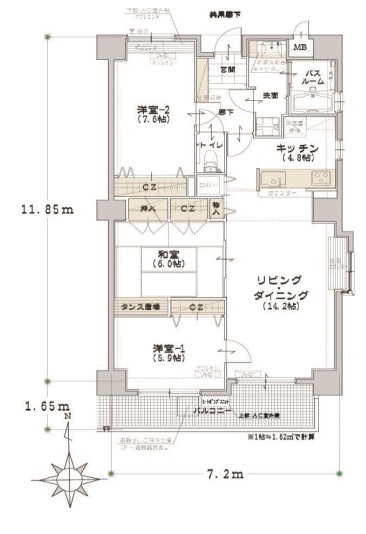 オムニバスコート東照宮西館の間取り写真