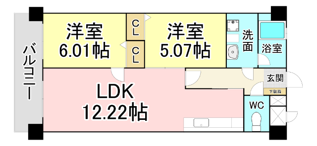 ＪＲ日豊本線 南小倉駅 徒歩16分 11階建 築19年の間取り写真
