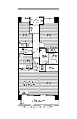 ＪＲ京葉線 潮見駅 徒歩8分 14階建 築30年の間取り写真