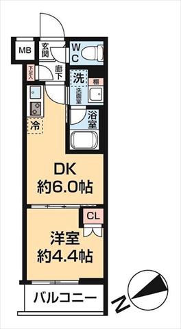 西武新宿線 新井薬師前駅 徒歩4分 5階建 築4年の間取り写真