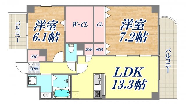 ブルーミンメドー本山の間取り写真