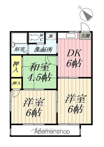 つくばエクスプレス 八潮駅 徒歩27分 2階建 築34年の間取り写真