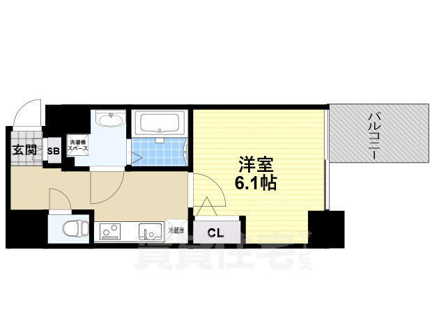 地下鉄千日前線 阿波座駅 徒歩8分 13階建 築4年の間取り写真