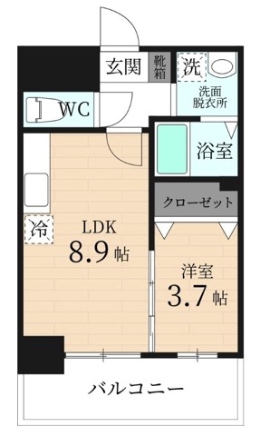 地下鉄七隈線 渡辺通駅 徒歩12分 14階建 築20年の間取り写真