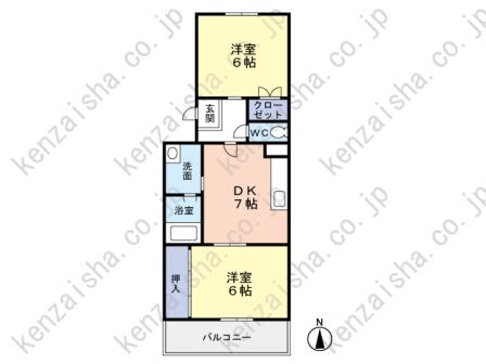 杜栄マンションＳ棟の間取り