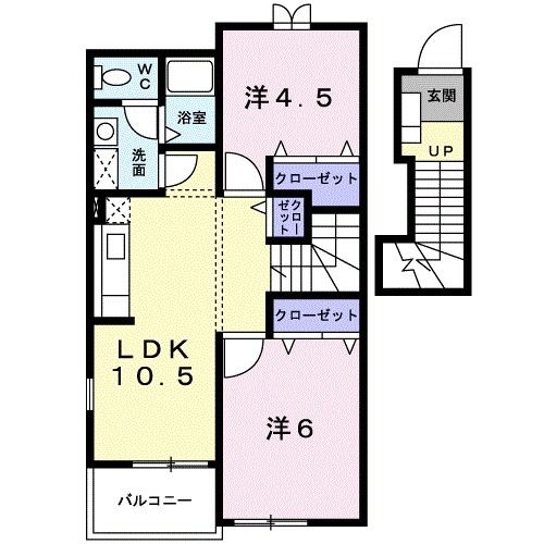 八女郡広川町大字太田のアパートの間取り