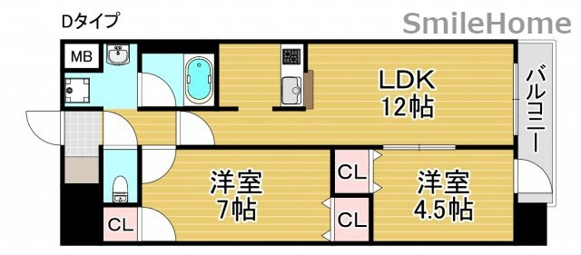 リアライズ花園町駅前の間取り