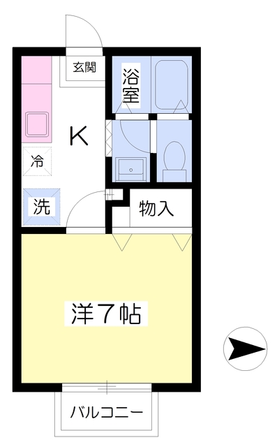 仙台市青葉区子平町のアパートの間取り