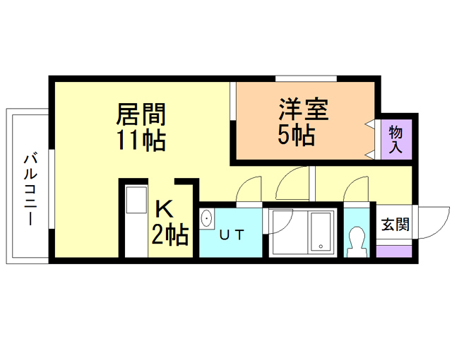 函館市大森町のマンションの間取り