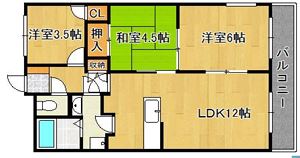 明石市二見町東二見のマンションの間取り