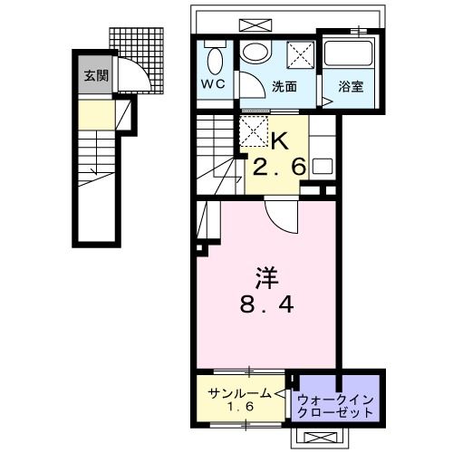 佐賀市神野西のアパートの間取り