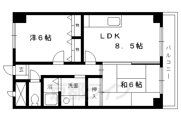 京都市南区久世中久世町１丁目のマンションの間取り