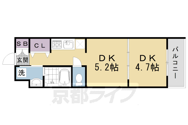 ファステート京都西ＫＩＷＡＭＩの間取り