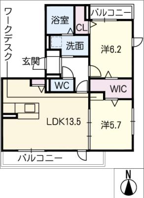 ローザセレスト　Iの間取り