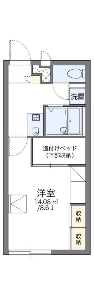 伊丹市昆陽南のアパートの間取り