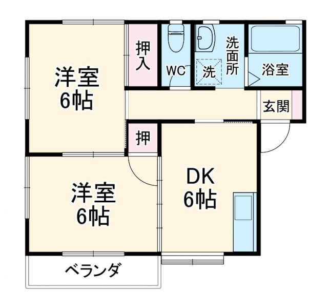 クレールカナヤマＢの間取り