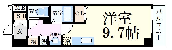 神戸市中央区磯辺通のマンションの間取り