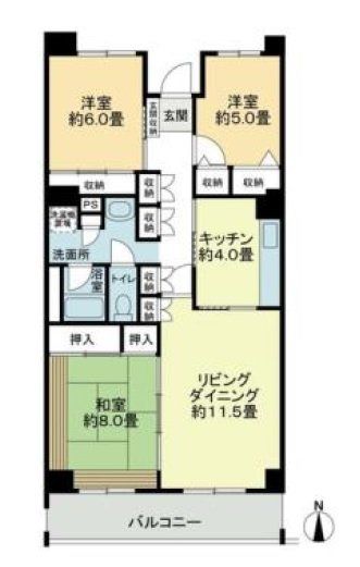 テレパレス船橋三咲Ａ棟の間取り