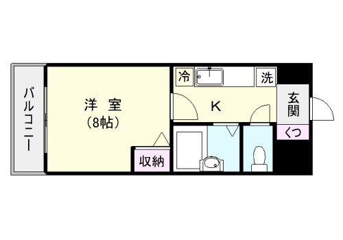 鹿児島市草牟田のマンションの間取り