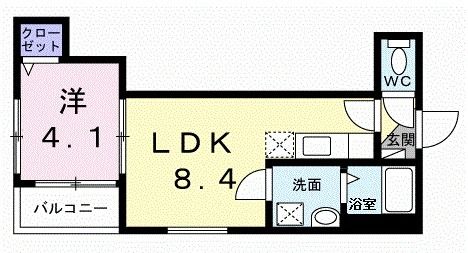 東大阪市岩田町のアパートの間取り