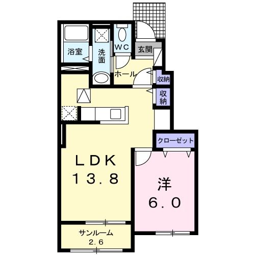 八戸市大字中居林のアパートの間取り