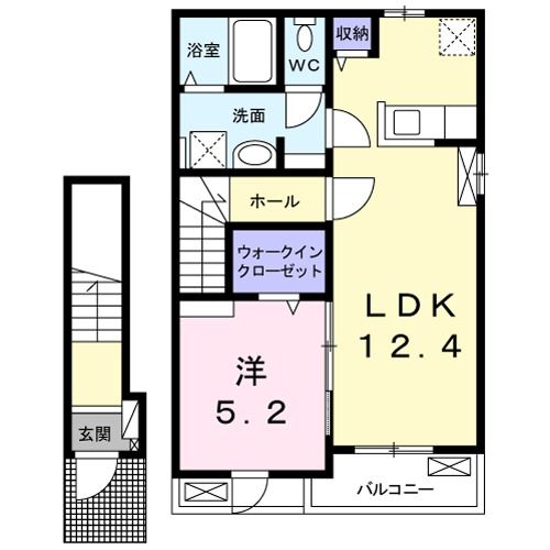 可児市今渡のアパートの間取り