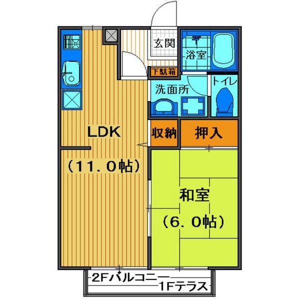 比企郡川島町大字上伊草のアパートの間取り