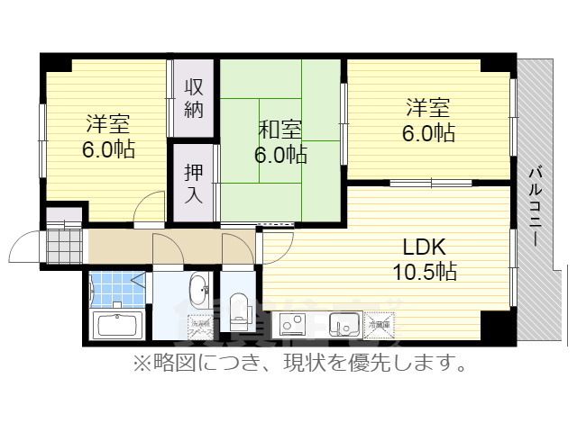 名古屋市昭和区滝子町のマンションの間取り