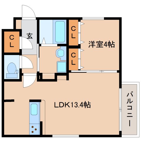 奈良市南城戸町のマンションの間取り