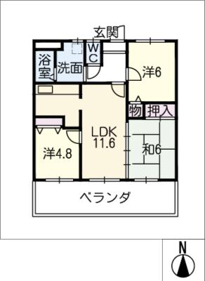 マンション杉原中之庄の間取り