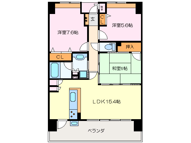 サンマンションアトレ松阪駅前の間取り