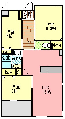 北九州市小倉北区足立のマンションの間取り