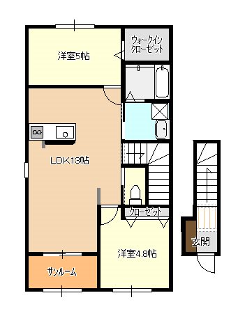 グラスフィールド　A棟の間取り