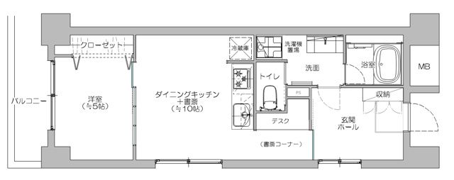 目黒区目黒のマンションの間取り