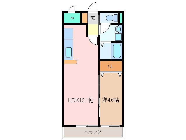 松阪市久保町のマンションの間取り