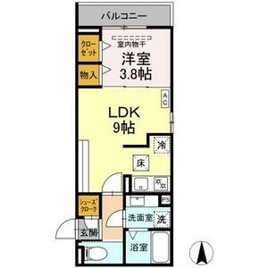 名古屋市瑞穂区軍水町のアパートの間取り