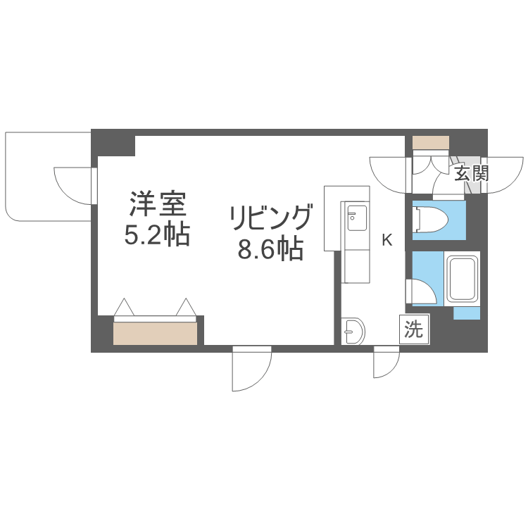 札幌市中央区南一条西のマンションの間取り