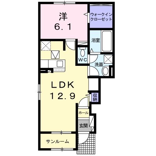 行橋市泉中央のアパートの間取り