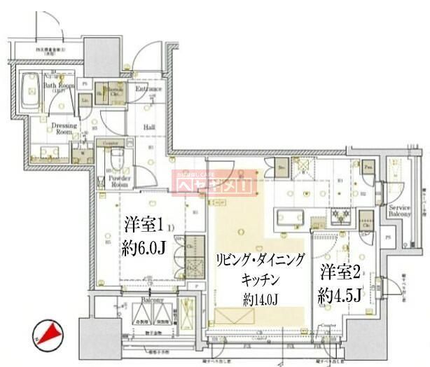 クラッシィハウス大手町ザ・スイートの間取り