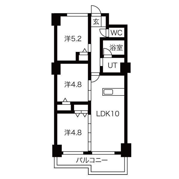 札幌市南区澄川六条のマンションの間取り