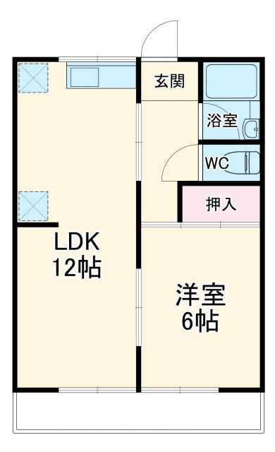 岡崎市宇頭南町のアパートの間取り