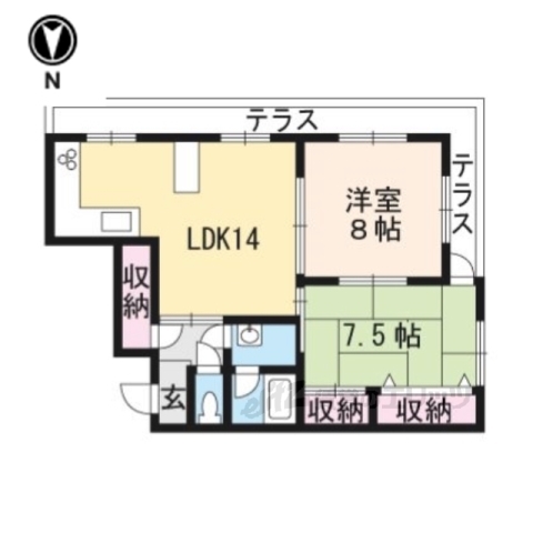 大津市観音寺のマンションの間取り