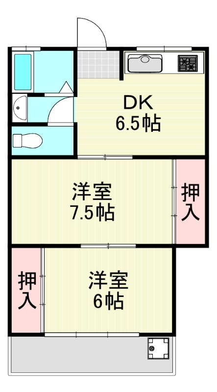 川田ハイツの間取り