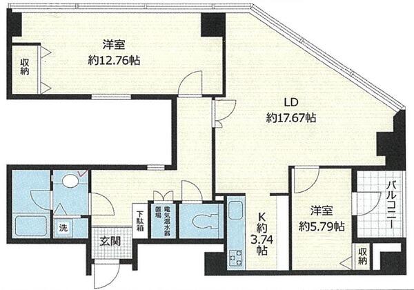 港区虎ノ門のマンションの間取り