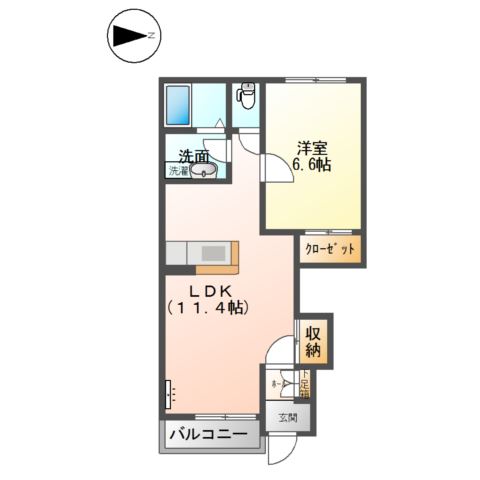 鳥取市河原町渡一木のアパートの間取り