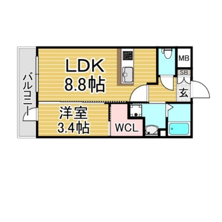 春日市千歳町のマンションの間取り