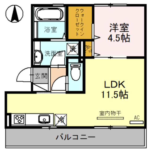 八尾市曙川東のアパートの間取り